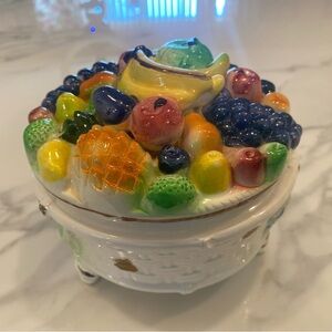 Vintage fruit cocktail lidded ceramic dish with Royal Japan label